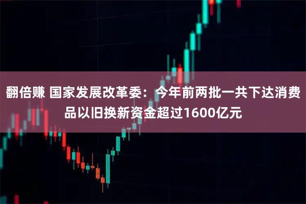 翻倍赚 国家发展改革委：今年前两批一共下达消费品以旧换新资金超过1600亿元