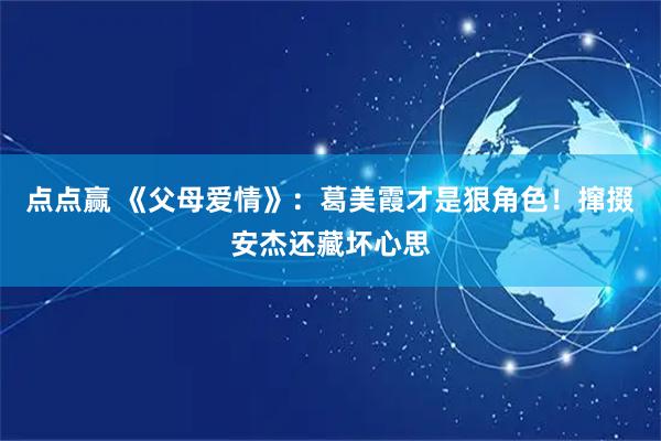 点点赢 《父母爱情》：葛美霞才是狠角色！撺掇安杰还藏坏心思