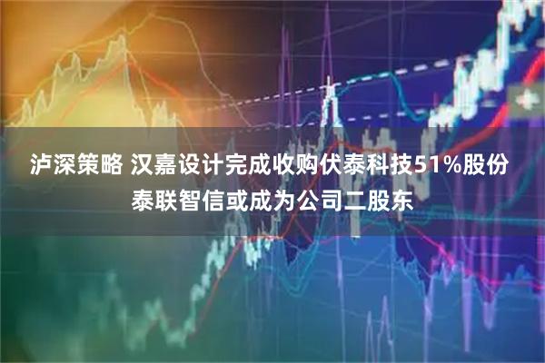 泸深策略 汉嘉设计完成收购伏泰科技51%股份 泰联智信或成为公司二股东